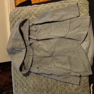 Oversized coat with slouchy hood